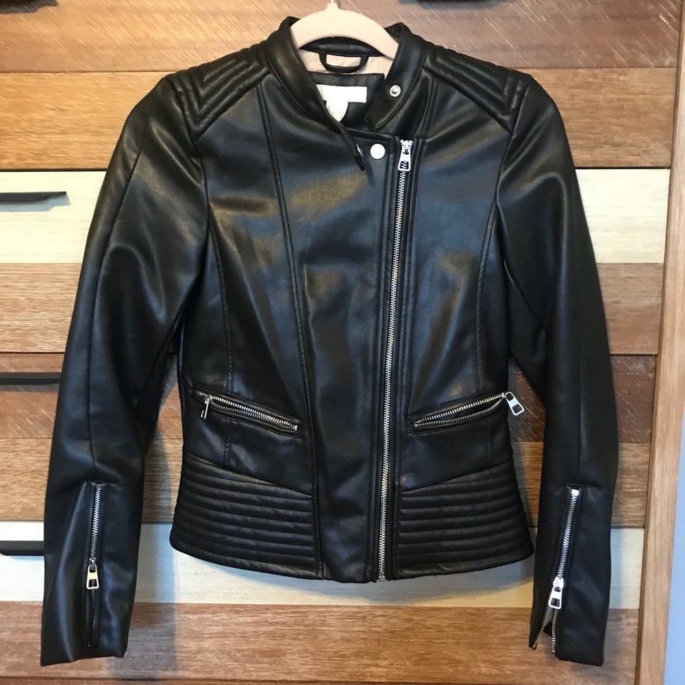 H&M black motorcycle jacket